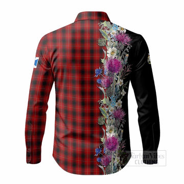 MacIver (McIver) Tartan Crest Thistle Floral Long Sleeve Button Shirts - Tartan Vibes Clothing