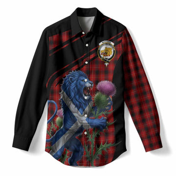 MacIver (McIver) Tartan Crest Women Casual Shirt Scottish Lion Rampant Thistle
