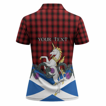 MacIver (McIver) Tartan Crest Women Polo Shirt Scottish Unicorn With Thistle