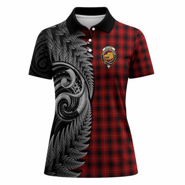 MacIver (McIver) Tartan Crest Women Polo Shirt With New Zealand Silver Fern Maori Koru