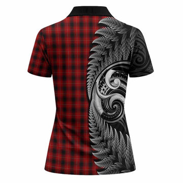 MacIver (McIver) Tartan Crest Women Polo Shirt With New Zealand Silver Fern Maori Koru