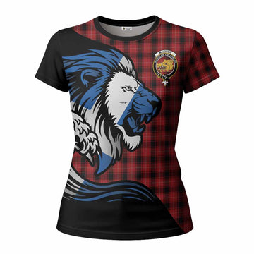 MacIver (McIver) Tartan Crest Women T shirt Scottish Golden Lions Wave Flow