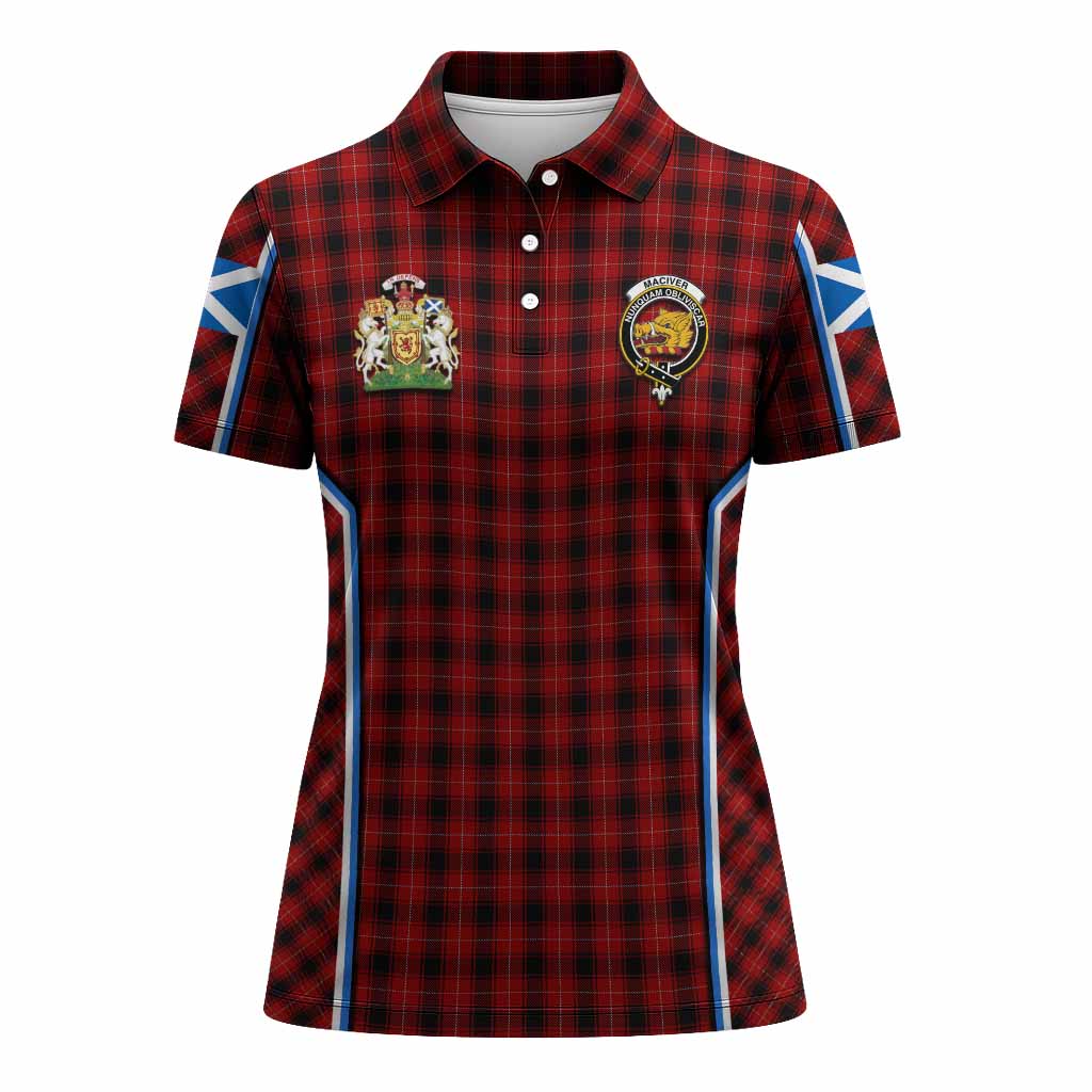 MacIver (McIver) Tartan Crest Women's Polo Shirt Scotland Coat of Arm Flag Style - Tartan Vibes Clothing