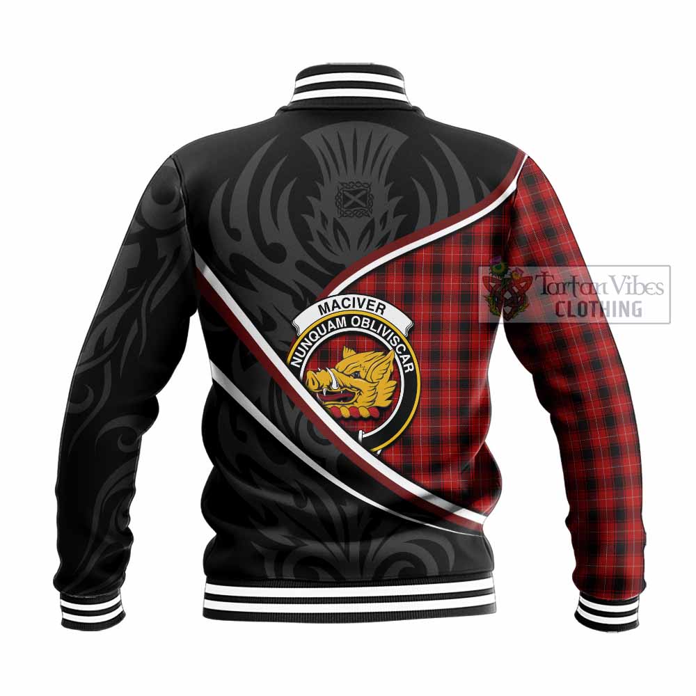 MacIver (McIver) Tartan Family Crest Baseball Jacket Celtic Scottish Thistle Floral - Tartan Vibes Clothing