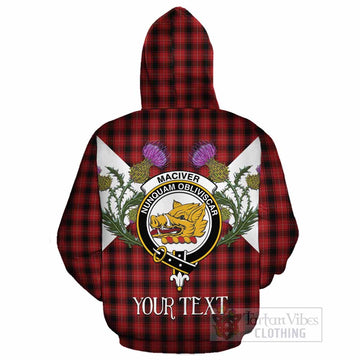 MacIver (McIver) Tartan Family Crest Cotton Hoodie Scottish Burns Night Thistle Floral