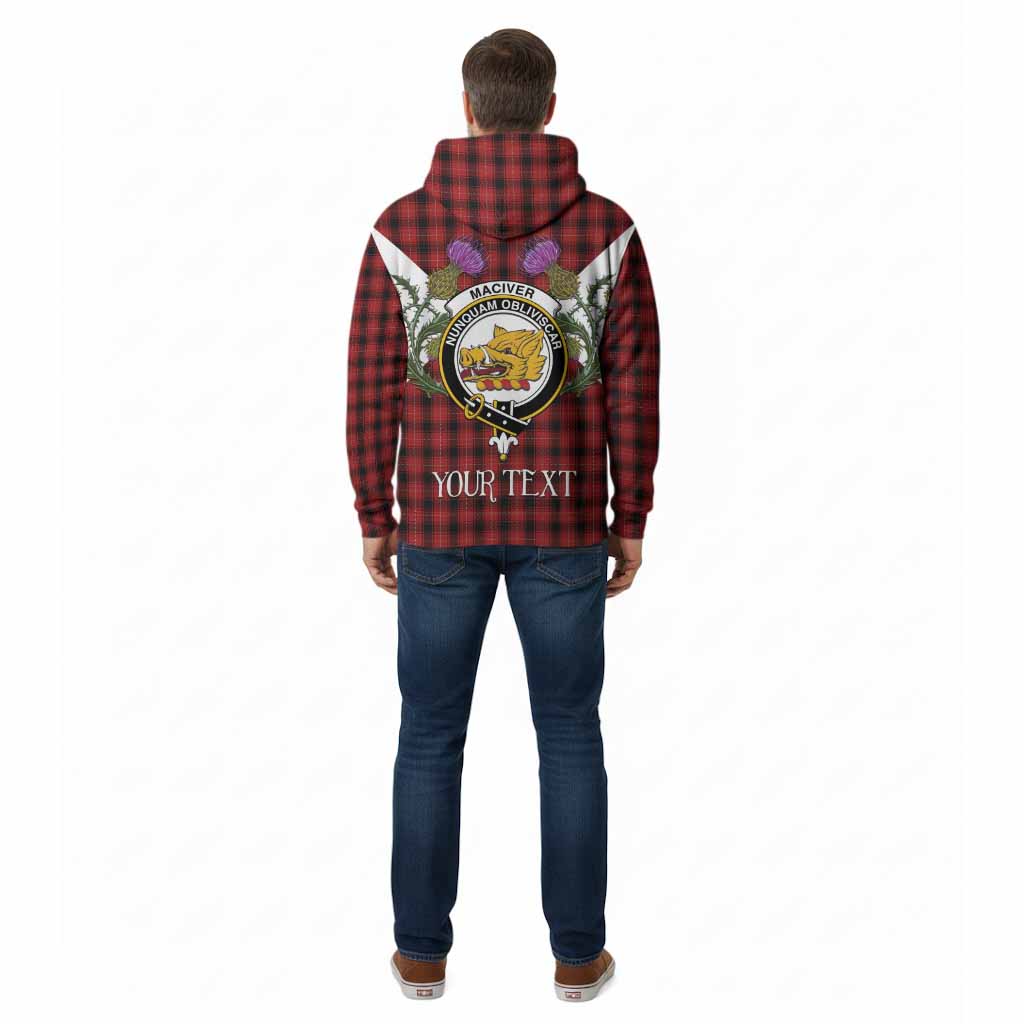 MacIver (McIver) Tartan Family Crest Cotton Hoodie Scottish Burns Night Thistle Floral
