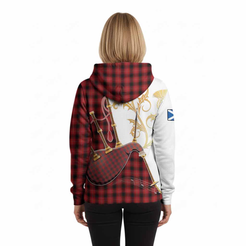 MacIver (McIver) Tartan Family Crest Hoodie Bagpipes with Scottish Thistle