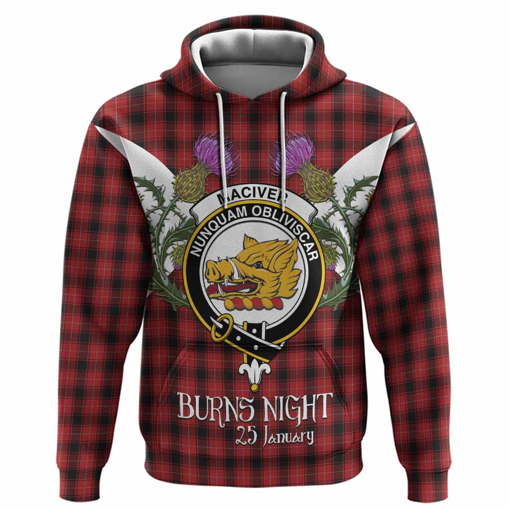 MacIver (McIver) Tartan Family Crest Hoodie Scottish Burns Night Thistle Floral