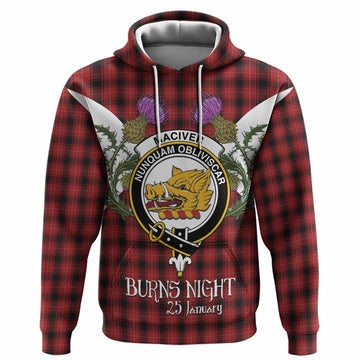 MacIver (McIver) Tartan Family Crest Hoodie Scottish Burns Night Thistle Floral