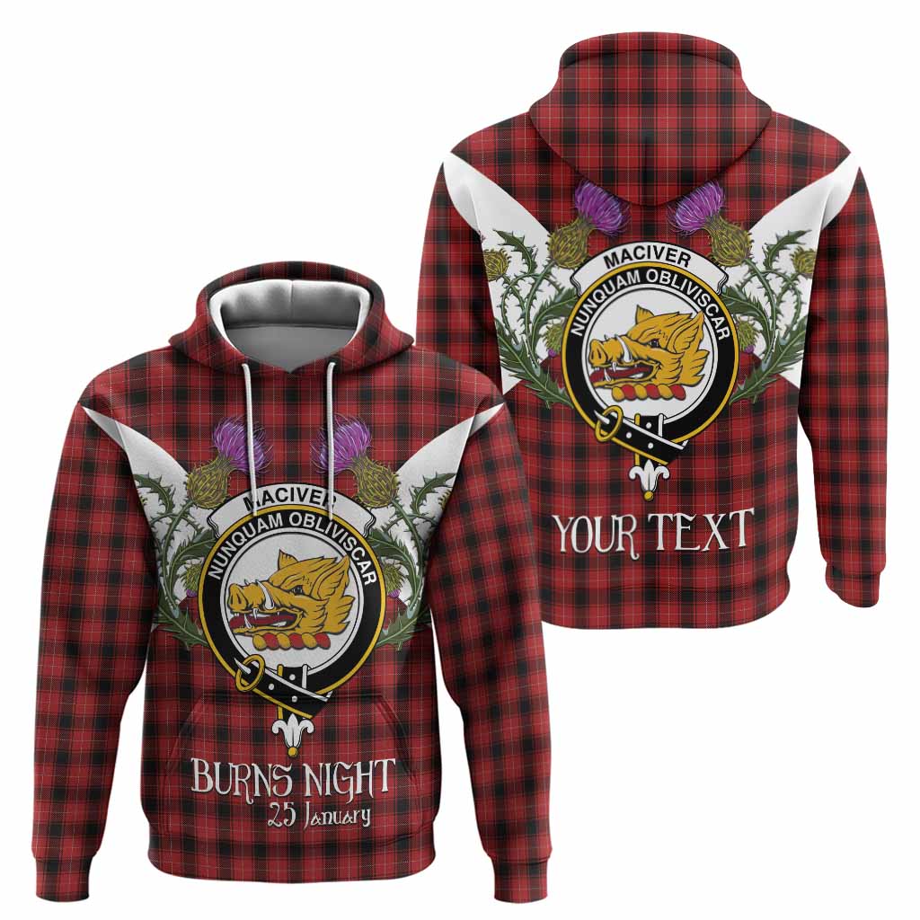 MacIver (McIver) Tartan Family Crest Hoodie Scottish Burns Night Thistle Floral
