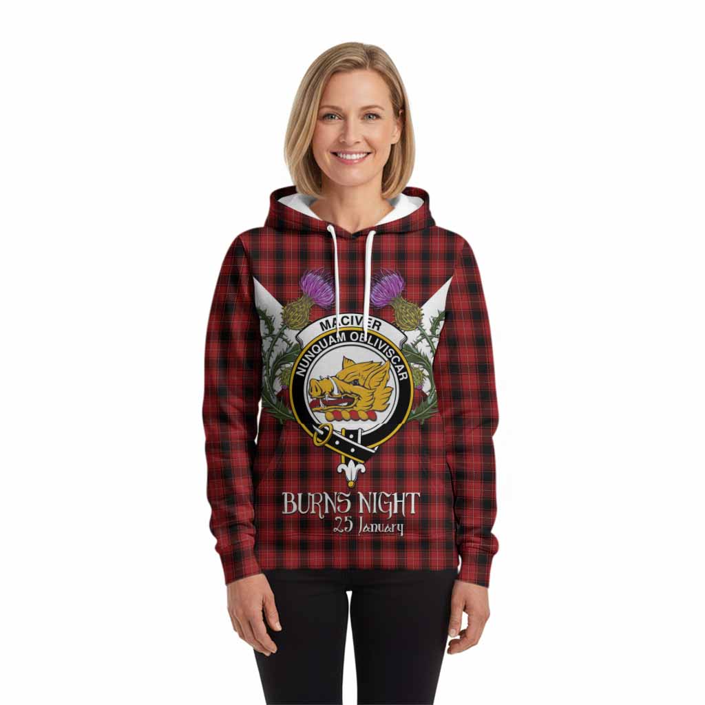 MacIver (McIver) Tartan Family Crest Hoodie Scottish Burns Night Thistle Floral