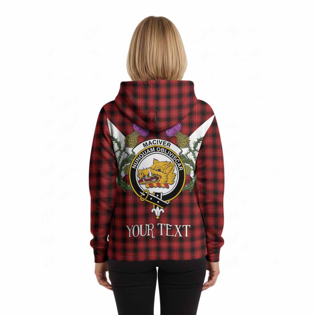 MacIver (McIver) Tartan Family Crest Hoodie Scottish Burns Night Thistle Floral