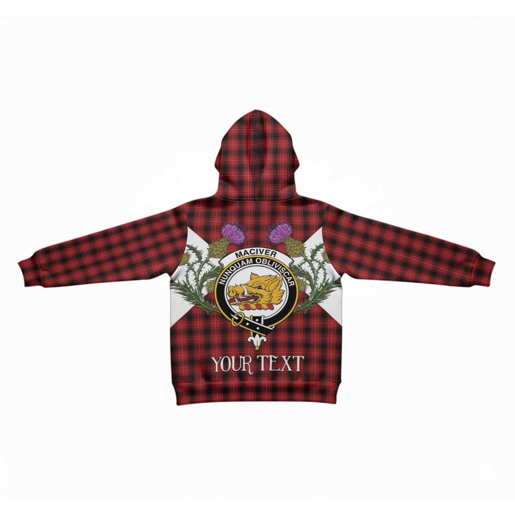 MacIver (McIver) Tartan Family Crest Kid Hoodie Scottish Burns Night Thistle Floral