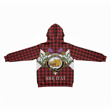MacIver (McIver) Tartan Family Crest Kid Hoodie Scottish Burns Night Thistle Floral
