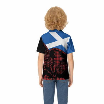 MacIver (McIver) Tartan Family Crest Kid Polo Shirt Scotland Thistle Floral Flag Style