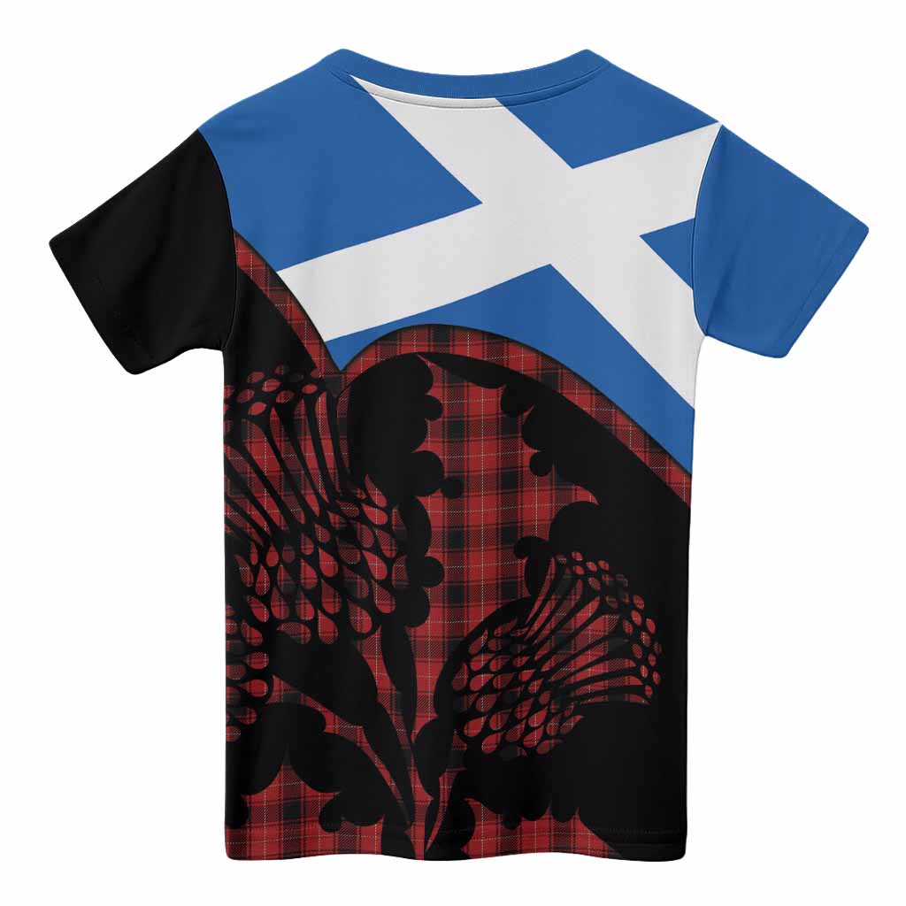 MacIver (McIver) Tartan Family Crest Kid T-shirt Scotland Thistle Floral Flag Style