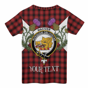 MacIver (McIver) Tartan Family Crest Kid T-shirt Scottish Burns Night Thistle Floral