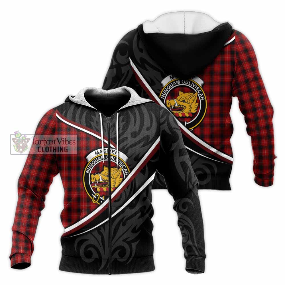 MacIver (McIver) Tartan Family Crest Knitted Hoodie Celtic Scottish Thistle Floral - Tartan Vibes Clothing