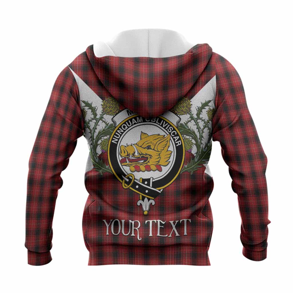 MacIver (McIver) Tartan Family Crest Knitted Hoodie Scottish Burns Night Thistle Floral