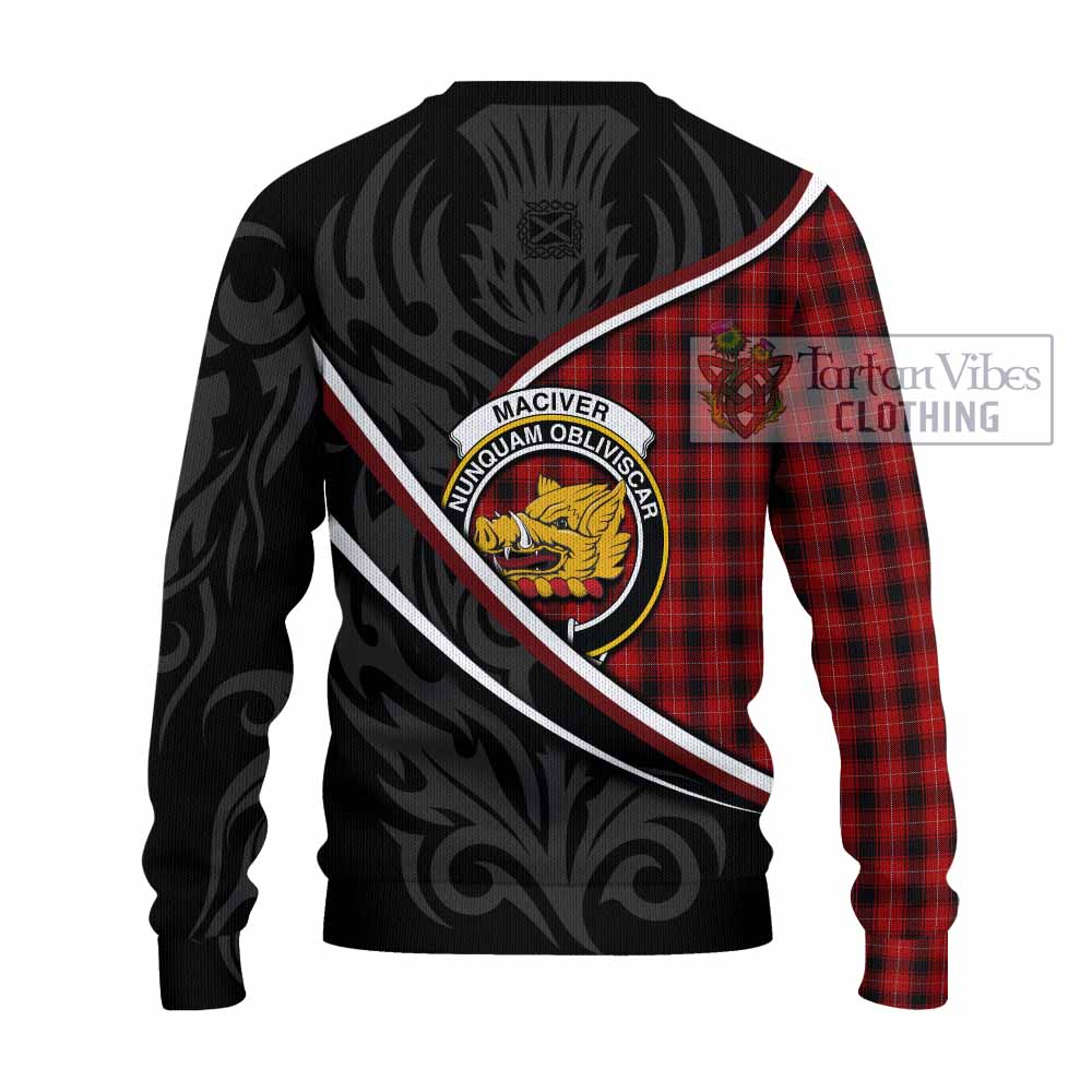MacIver (McIver) Tartan Family Crest Knitted Sweater Celtic Scottish Thistle Floral - Tartan Vibes Clothing