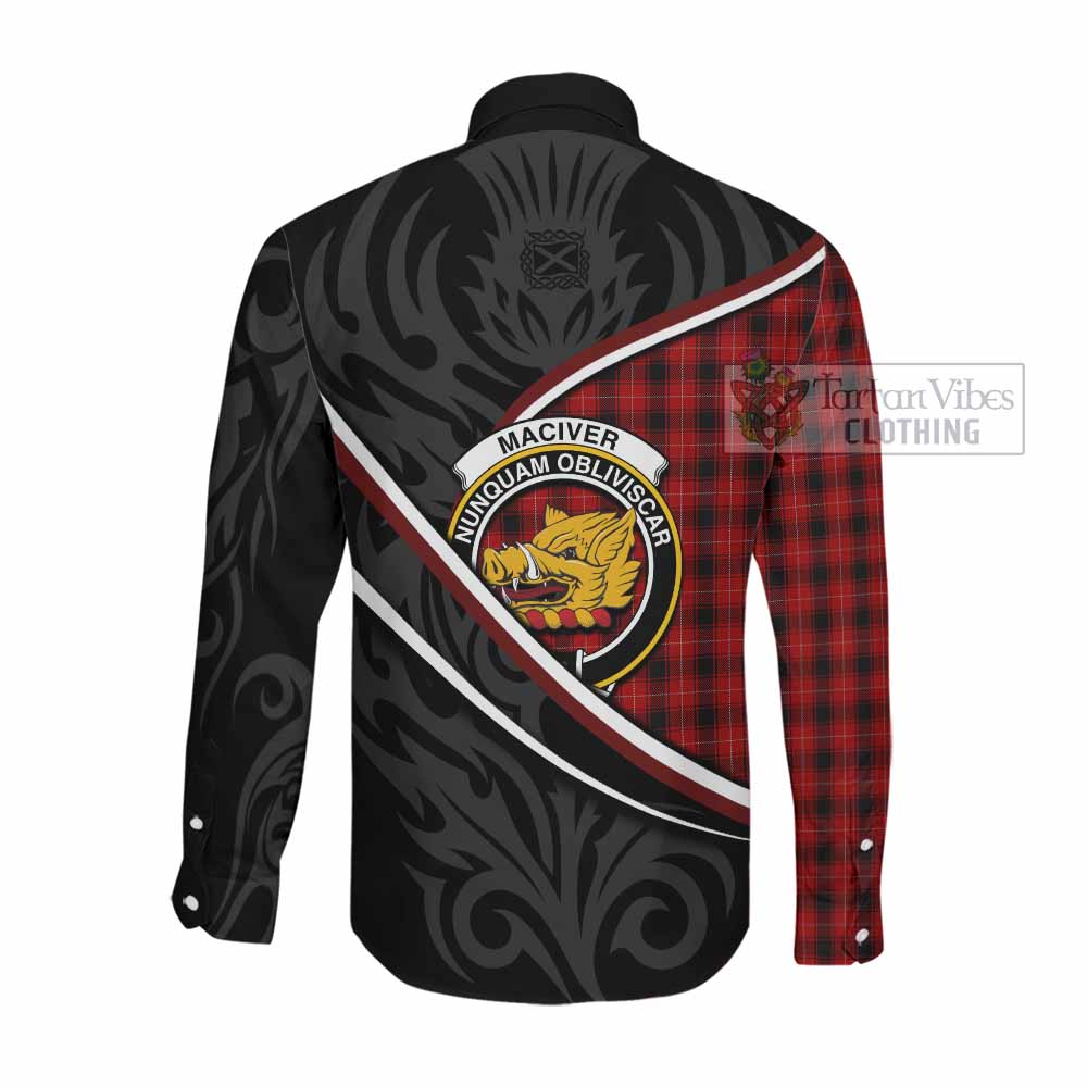 MacIver (McIver) Tartan Family Crest Long Sleeve Button Shirts Celtic Scottish Thistle Floral - Tartan Vibes Clothing