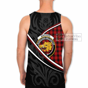 MacIver (McIver) Tartan Family Crest Men Tank Top Celtic Scottish Thistle Floral
