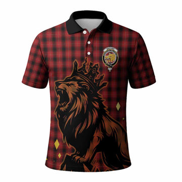 MacIver (McIver) Tartan Family Crest Polo Shirt Crowned Lion Roaring