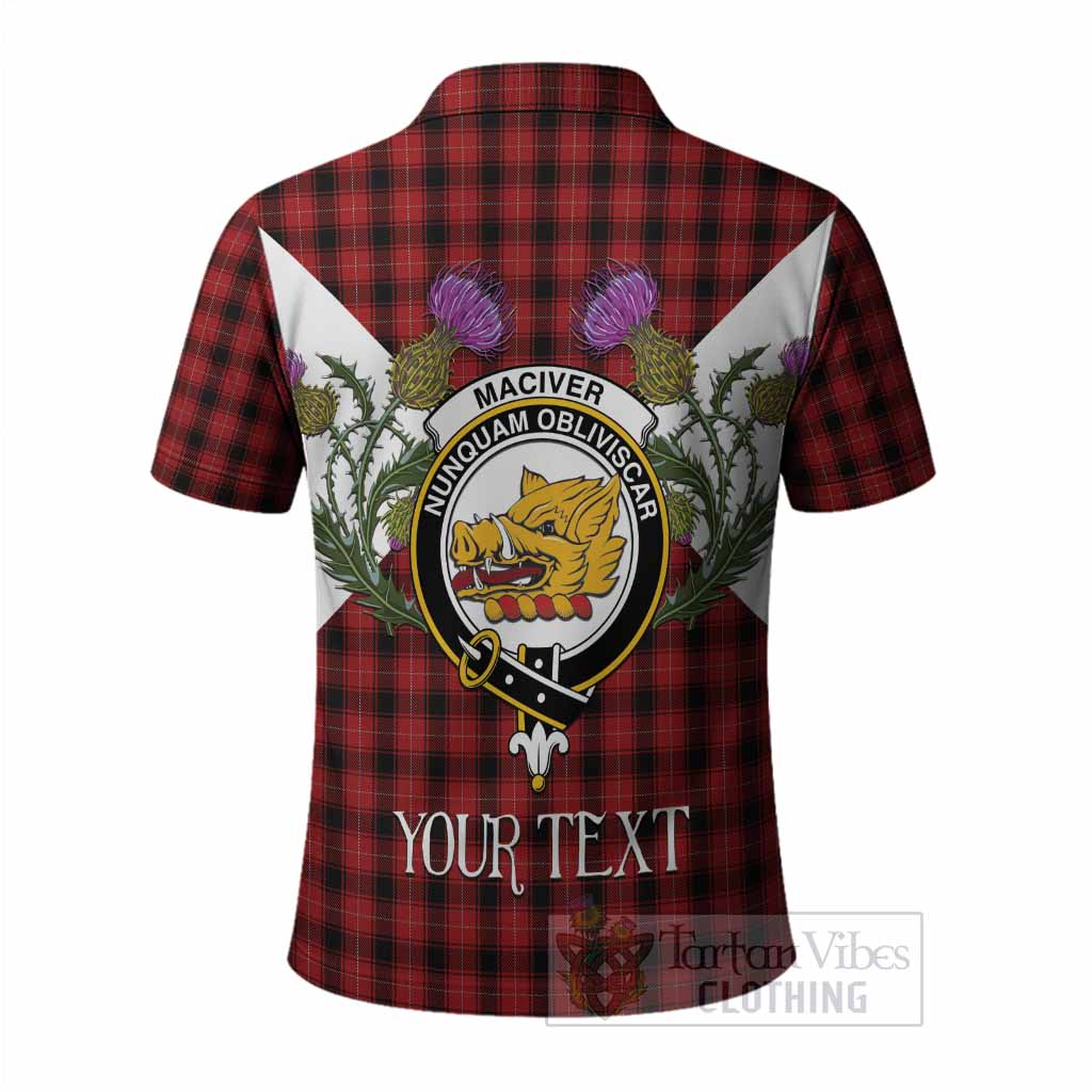MacIver (McIver) Tartan Family Crest Polo Shirt Scottish Burns Night Thistle Floral