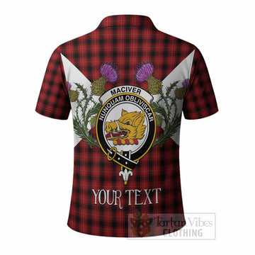 MacIver (McIver) Tartan Family Crest Polo Shirt Scottish Burns Night Thistle Floral