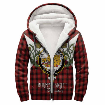 MacIver (McIver) Tartan Family Crest Sherpa Hoodie Scottish Burns Night Thistle Floral