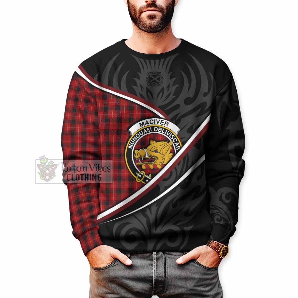 MacIver (McIver) Tartan Family Crest Sweatshirt Celtic Scottish Thistle Floral - Tartan Vibes Clothing