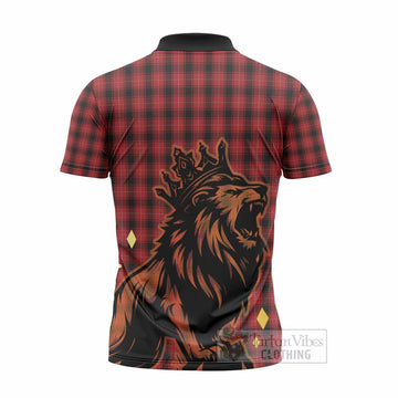 MacIver (McIver) Tartan Family Crest Zipper Polo Shirt Crowned Lion Roaring