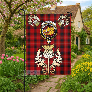MacIver (McIver) Tartan Garden Flag with Golden Regal Scottish Thistle Emblem - Tartan Vibes Clothing