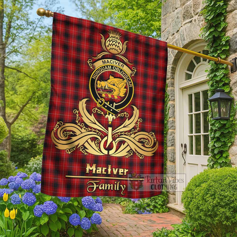 MacIver (McIver) Tartan Garden Flag with Highland Thistle Cherish Family Crest Style - Tartan Vibes Clothing