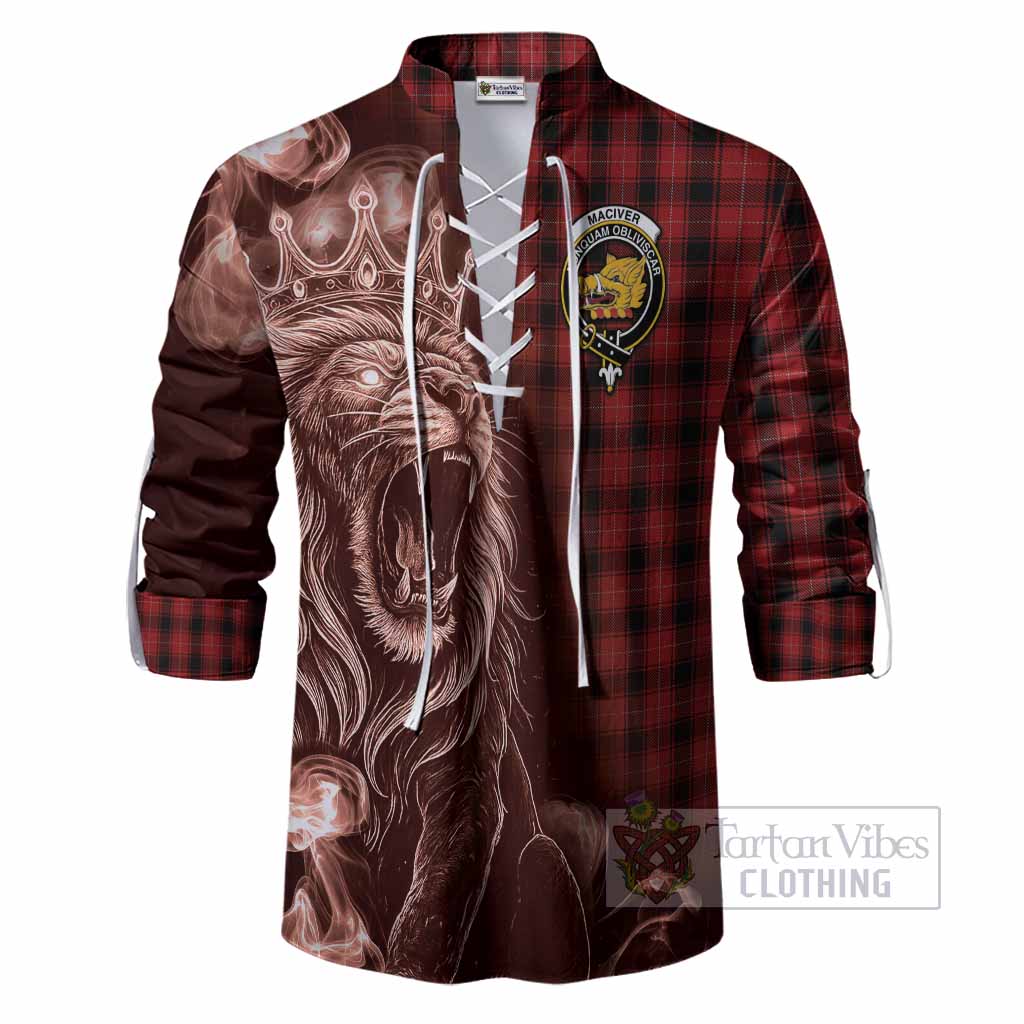 MacIver (McIver) Tartan Ghillie Shirt Roaring Lion Heritage