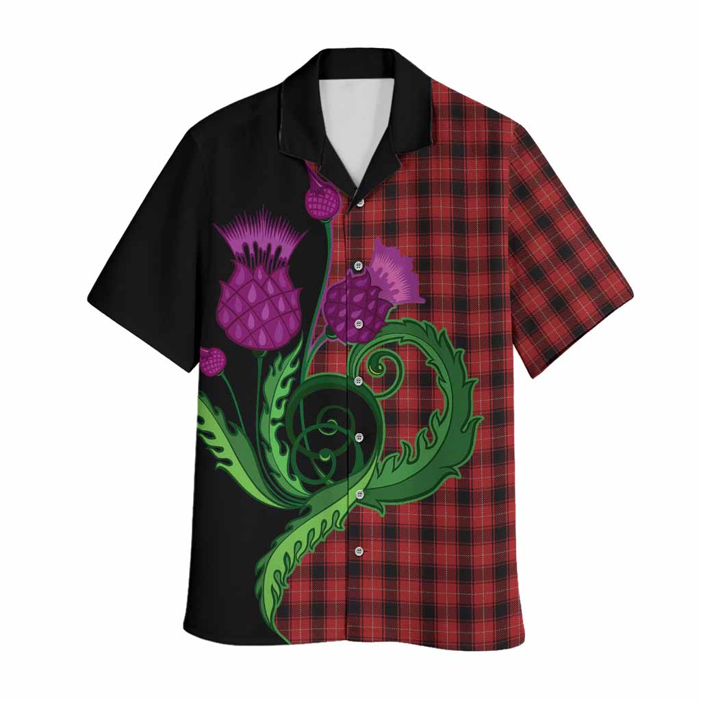 MacIver (McIver) Tartan Hawaiian Shirt Traditional Scottish Thistle