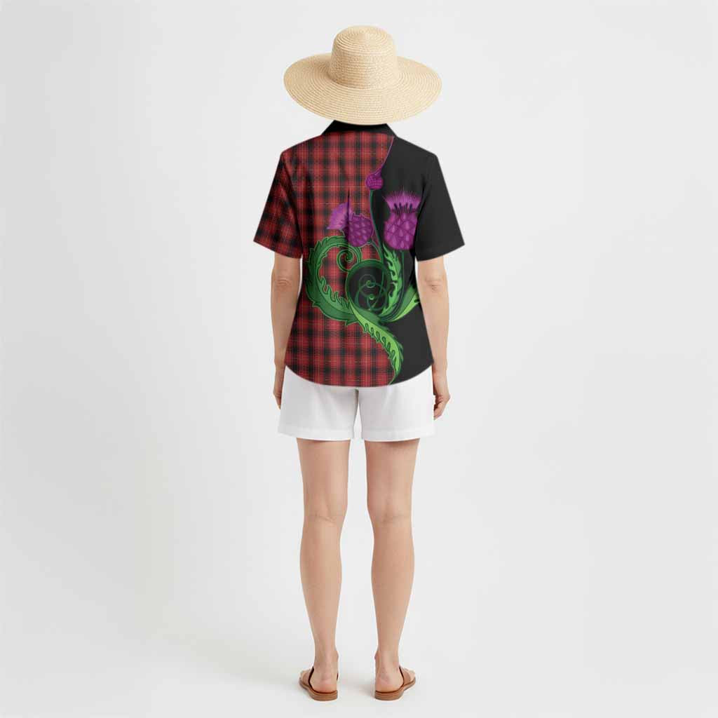 MacIver (McIver) Tartan Hawaiian Shirt Traditional Scottish Thistle