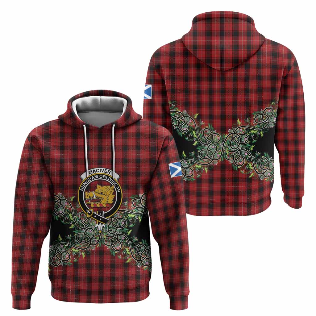 MacIver (McIver) Tartan Hoodie Thistle Scottish Spirit