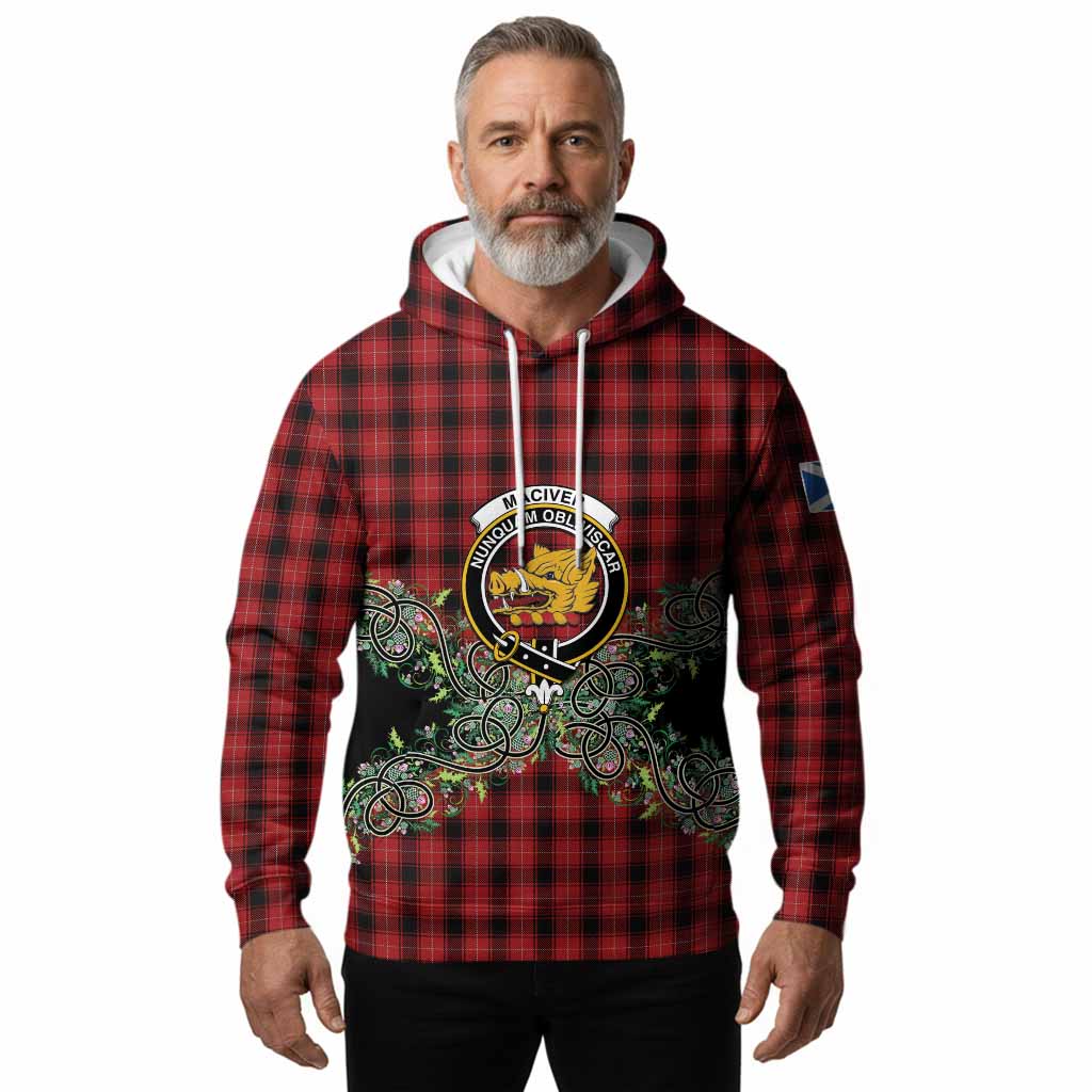 MacIver (McIver) Tartan Hoodie Thistle Scottish Spirit