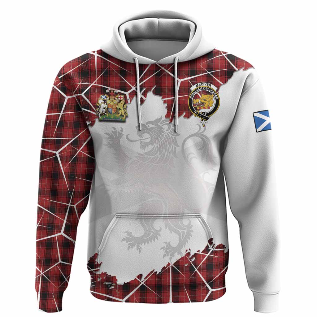 MacIver (McIver) Tartan Hoodie with Family Crest and Lion Rampant Grunge Style