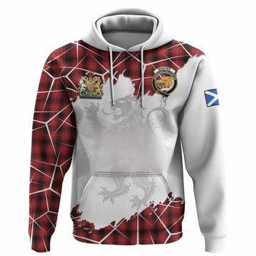 MacIver (McIver) Tartan Hoodie with Family Crest and Lion Rampant Grunge Style