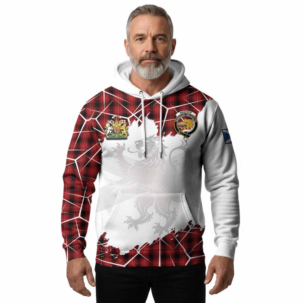 MacIver (McIver) Tartan Hoodie with Family Crest and Lion Rampant Grunge Style