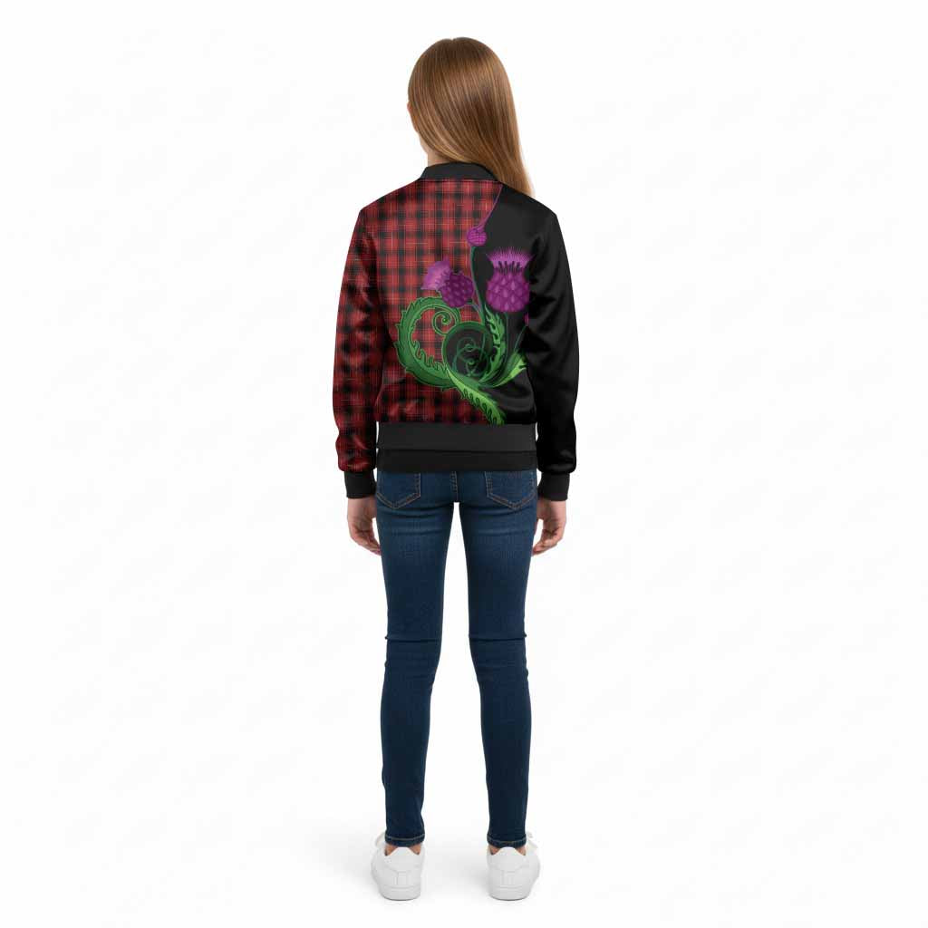 MacIver (McIver) Tartan Kid Bomber Jacket Traditional Scottish Thistle