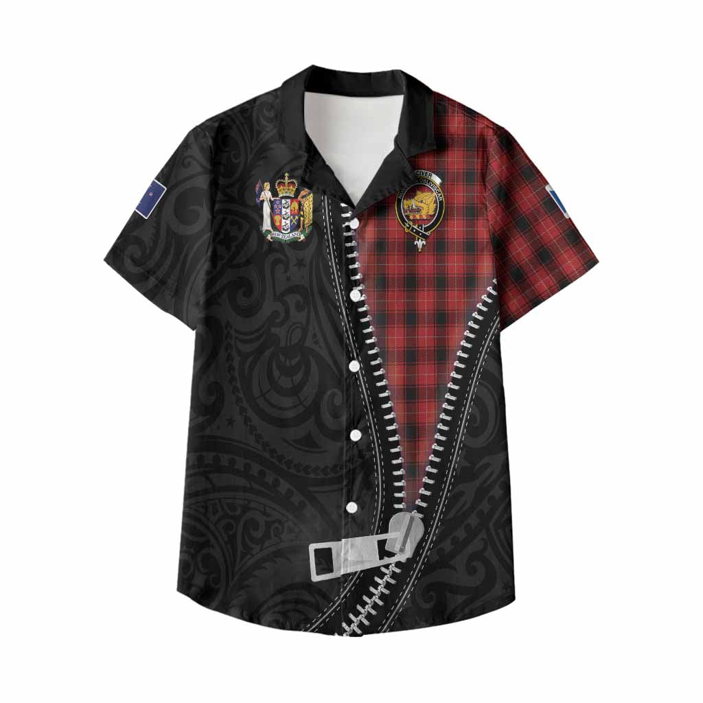 MacIver (McIver) Tartan Kid Hawaiian Shirt New Zealand Pattern Unique Zipper Stylized