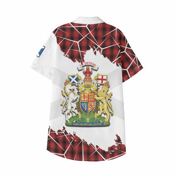 MacIver (McIver) Tartan Kid Hawaiian Shirt with Family Crest and Lion Rampant Grunge Style