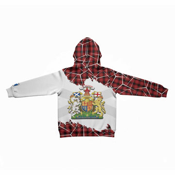 MacIver (McIver) Tartan Kid Hoodie with Family Crest and Lion Rampant Grunge Style