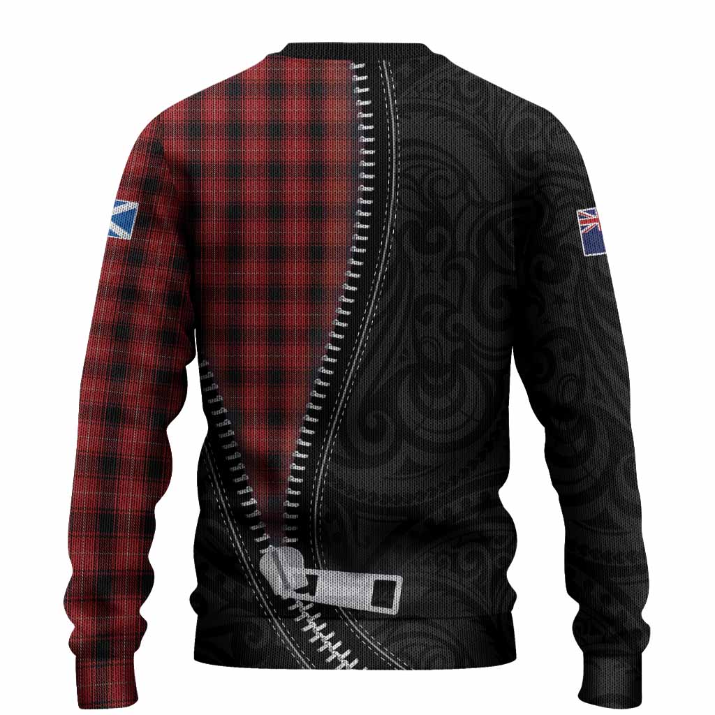 MacIver (McIver) Tartan Knitted Sweater New Zealand Pattern Unique Zipper Stylized