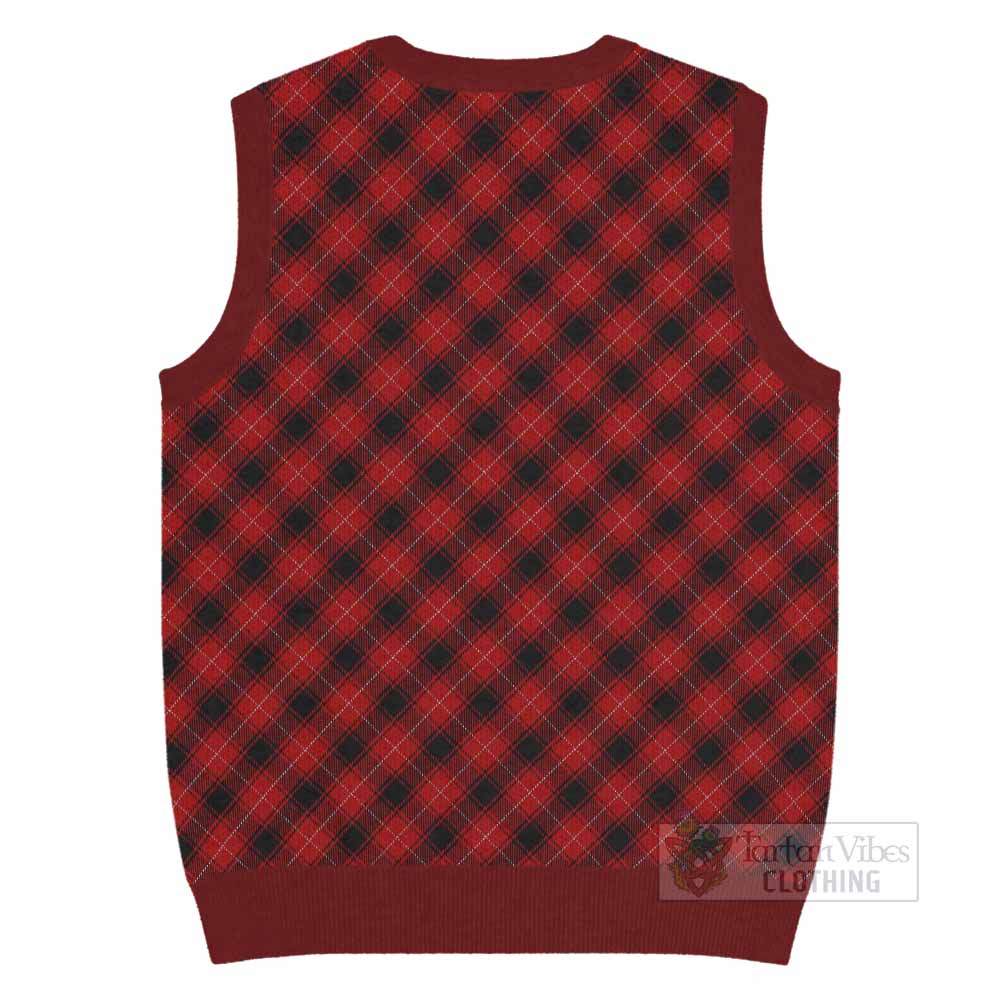 MacIver (McIver) Tartan  Knitted V-Neck Vest Cross Style