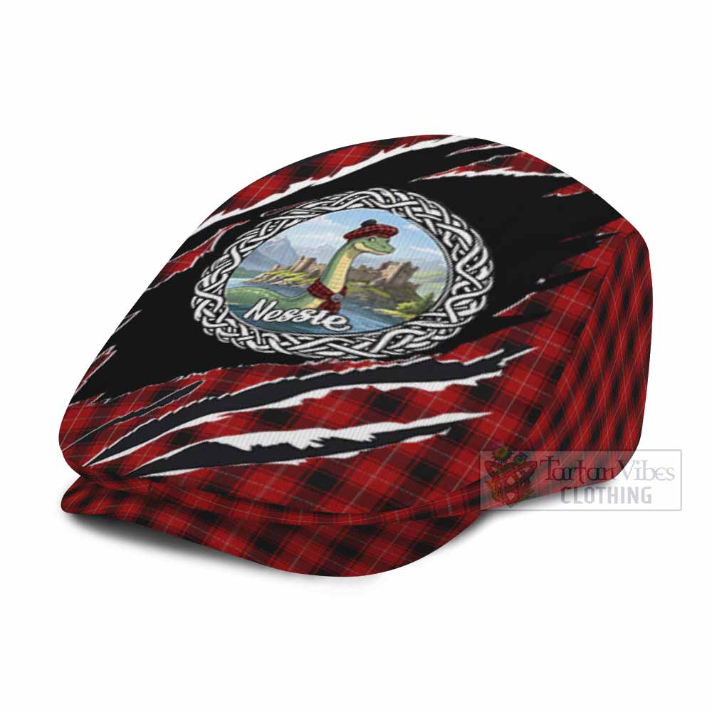 MacIver (McIver) Tartan Loch Ness Monster Flat Cap, Jeff Cap Celtic Knot Nessie Art