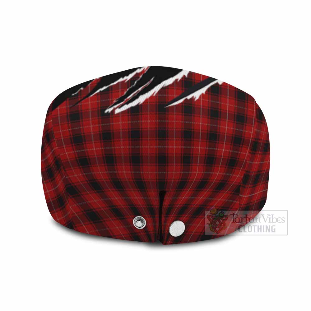 MacIver (McIver) Tartan Loch Ness Monster Flat Cap, Jeff Cap Celtic Knot Nessie Art